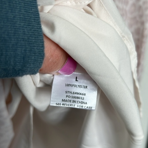 Pink Lily Long Sleeve Light Pink Cheetah Print Dress - Picture 4 of 5